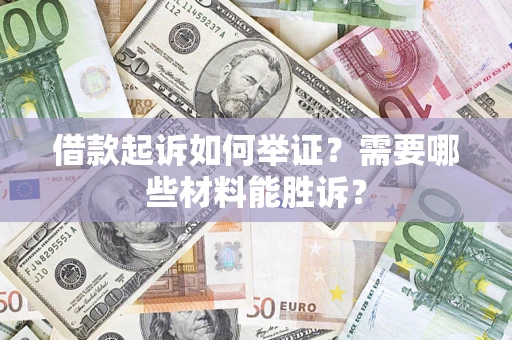 武汉借款起诉如何举证？需要哪些材料能胜诉？