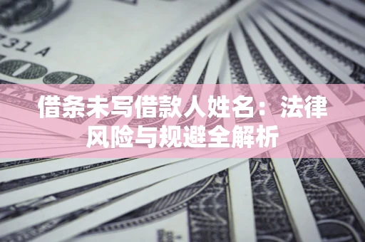 武汉借条未写借款人姓名：法律风险与规避全解析