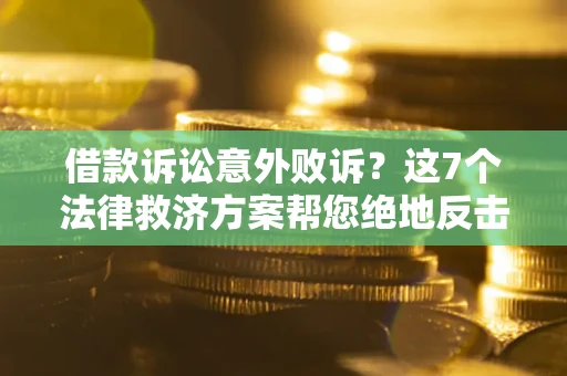 武汉借款诉讼意外败诉？这7个法律救济方案帮您绝地反击！